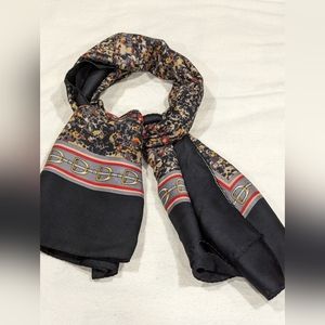COPY - Large square scarf.  Unknown material.   Very soft and satin feel